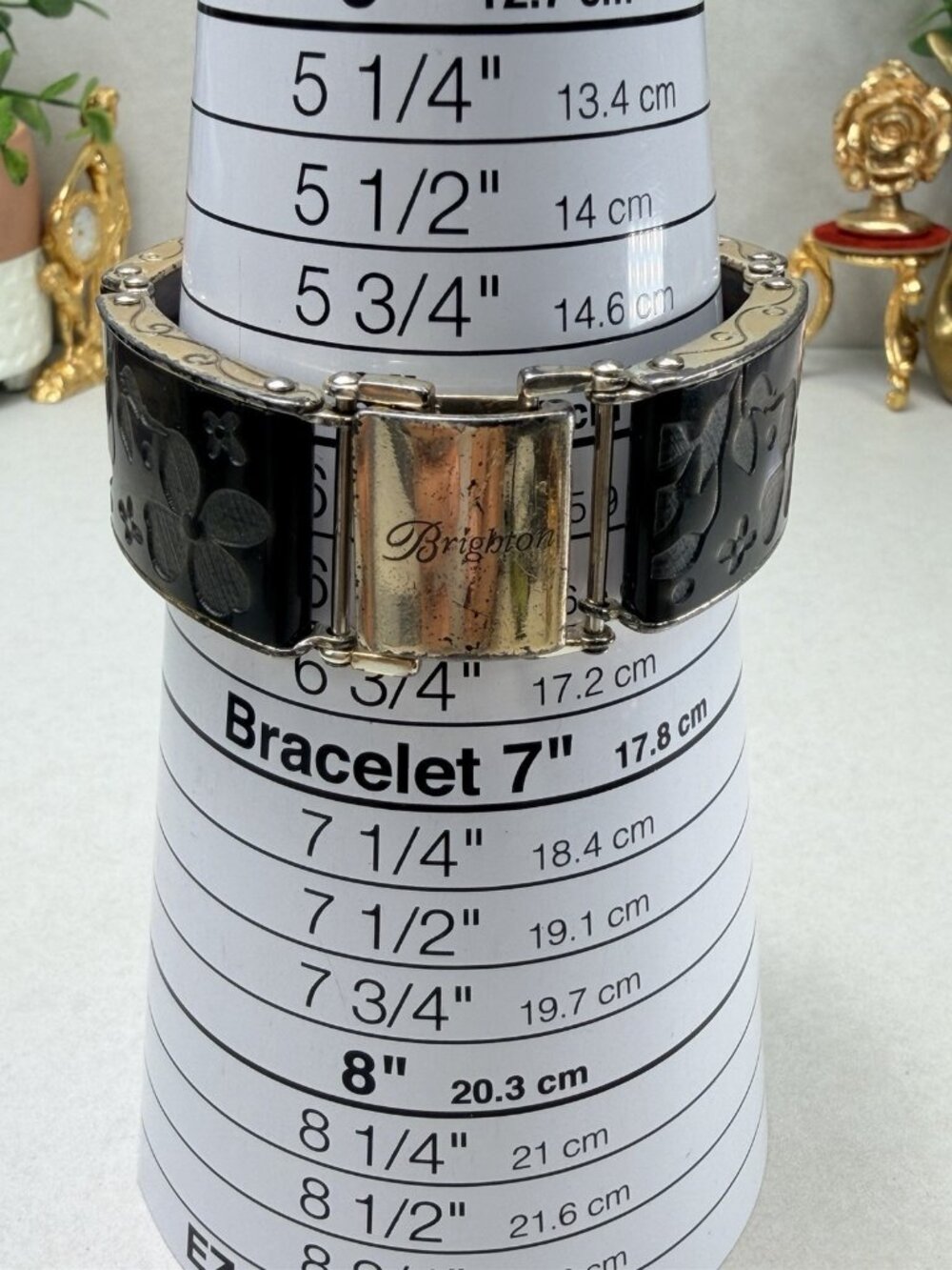 BRIGHTON MISTY MEADOW Floral Flower Gray Silver Plated BRACELET  Size 6.5" - Picture 4 of 9